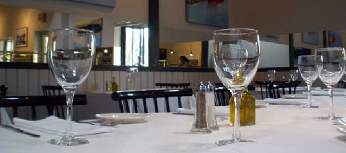 inside picture of Bella Vita with a full table set up.