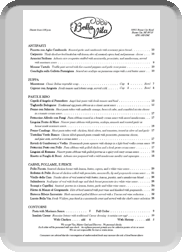 dinner menu